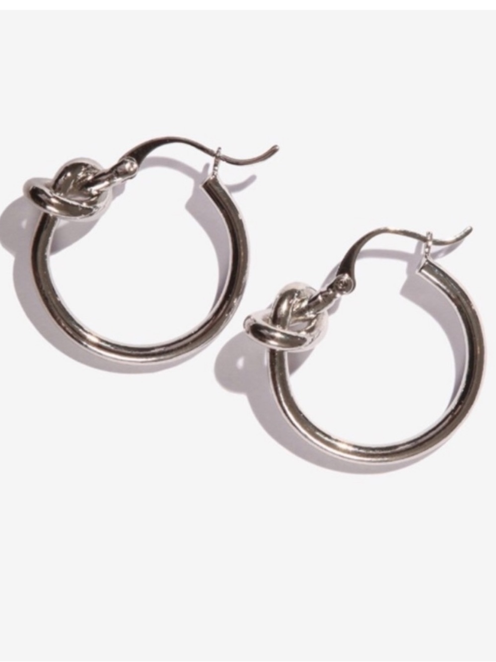 Silver knot earring